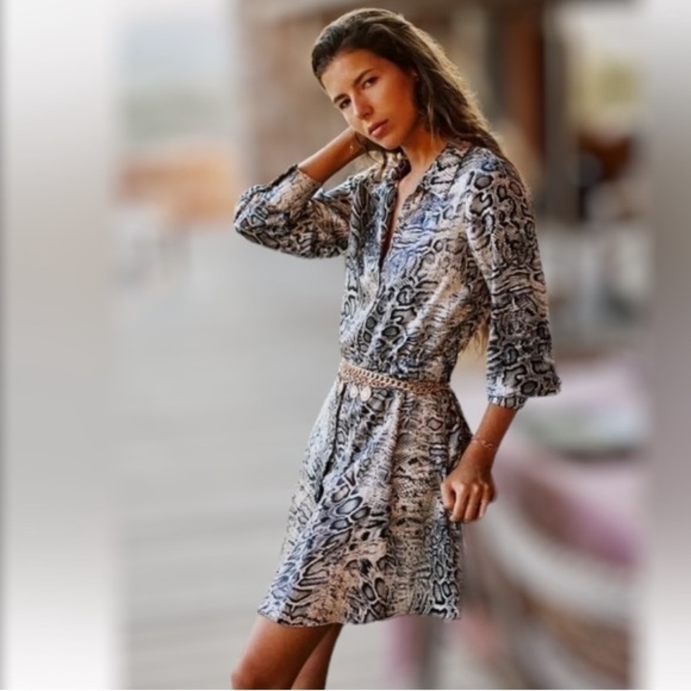 Zara snake print dress sz Medium